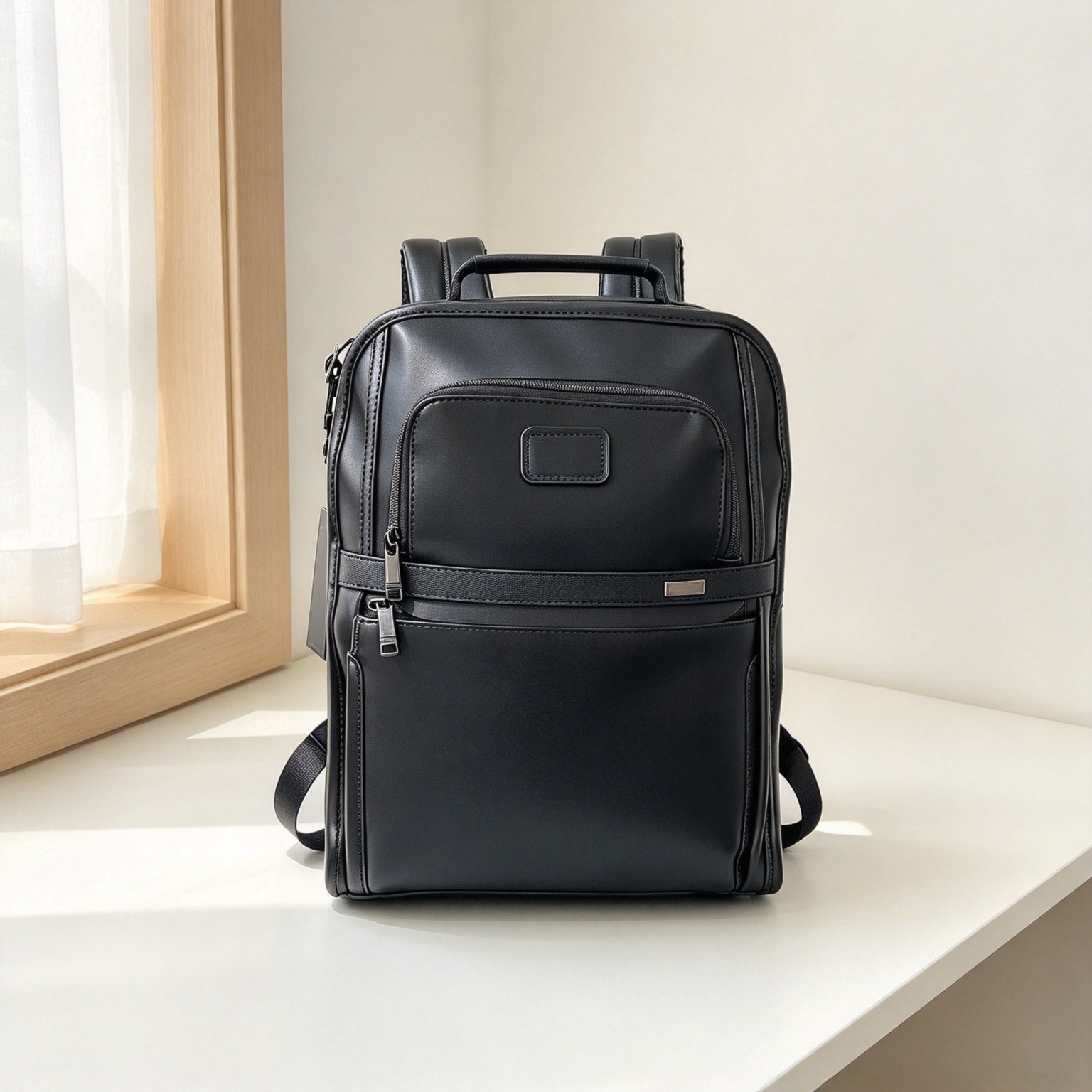 Backpacks - Mochila de cuero para portátil, de