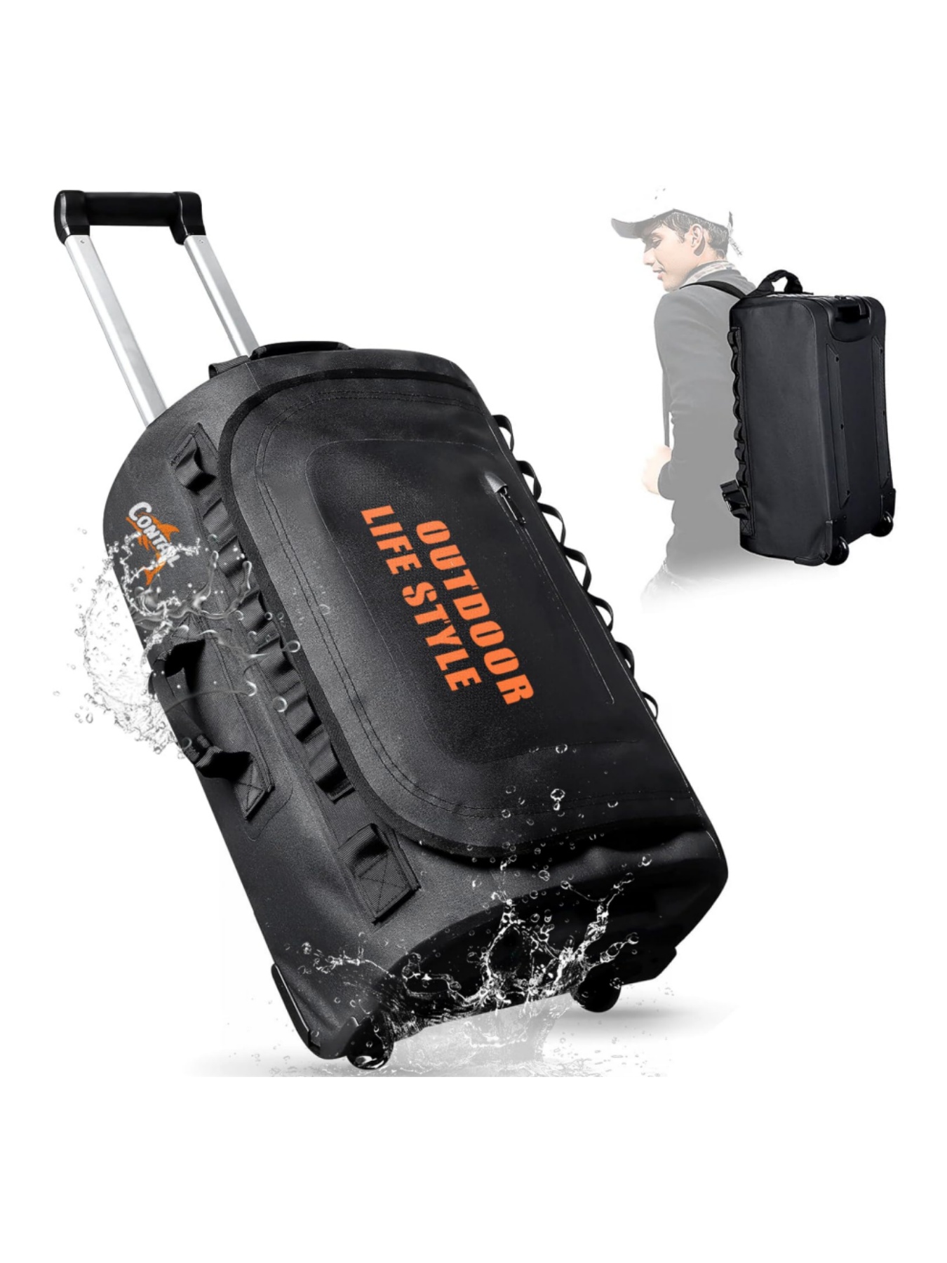 Foldable Rolling Luggage Bag - Bolsa de buceo con ruedas de