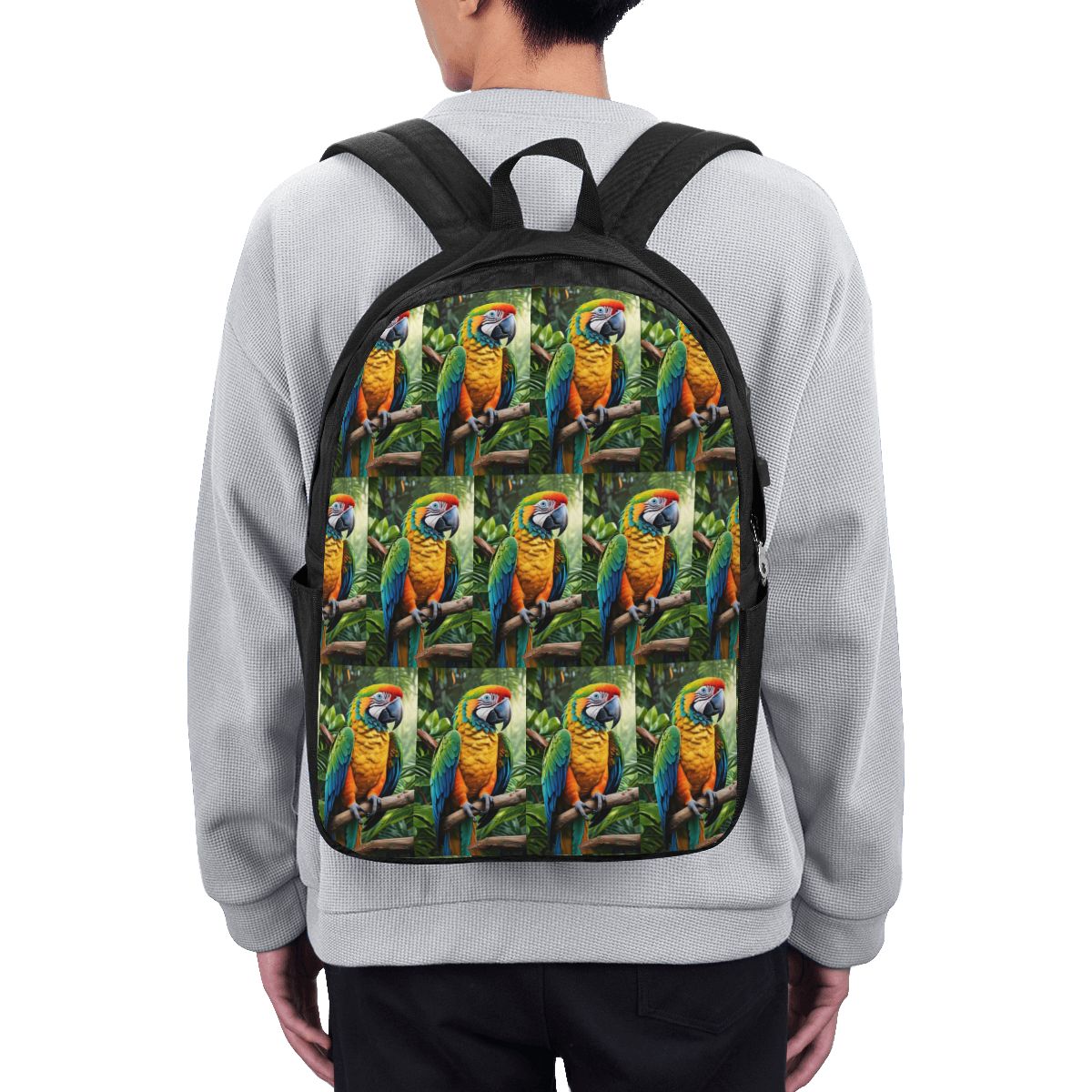 Backpacks - Mochila con diseño de loros macaw,