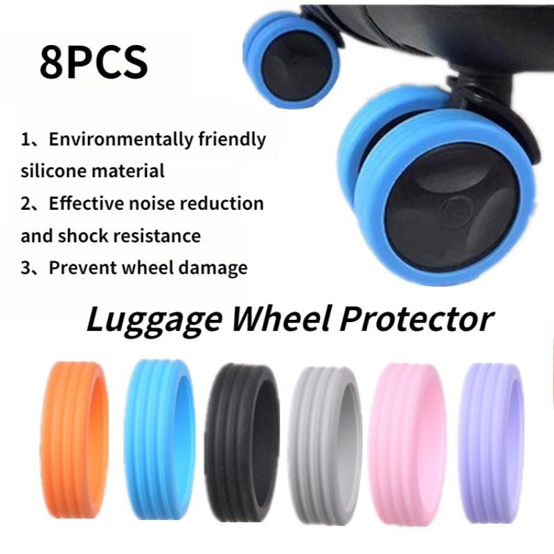 8 Fundas Protectoras de Goma S - Silent Replacement Luggage Wheels reseña y precio